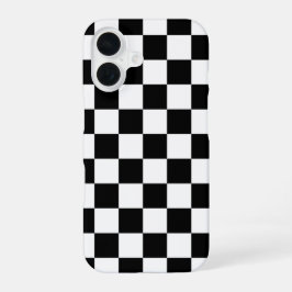 Funda Para iPhone 16 tablero de ajedrez blanco negro