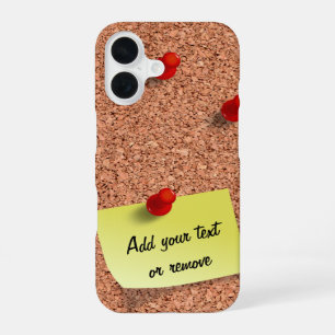 Funda Para iPhone 16 Tablero de corcho DIVERTIDO con texto personalizab