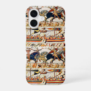 FUNDA PARA iPhone 16 TAPIZ DE BAYEUX,CABALLEROS NORMANDOS,ARQUEROS,BARC