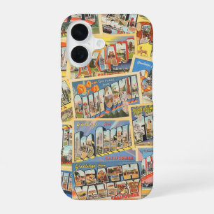 Funda Para iPhone 16 Tarjeta postal antigua de California CA Collage de