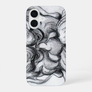Funda Para iPhone 16 TAROT/ANTIGUO FANTASÍA MÁSCARA GROTESCA Blanco Neg