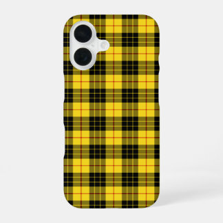 Funda Para iPhone 16 Tartan de Clan MacLeod Amarillo y Negro a Cuadros