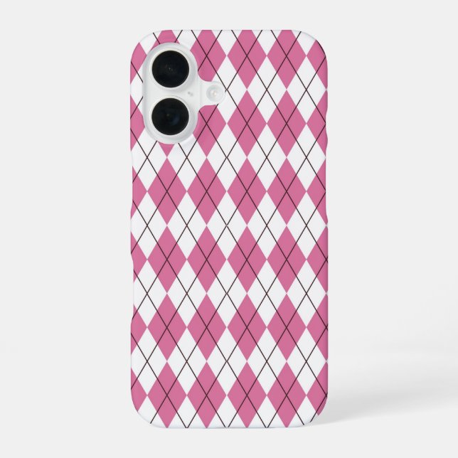 Funda Para iPhone 16 Tartan de los 70 Rosa Dedito (Reverso )