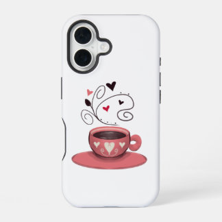 Funda Para iPhone 16 Taza de café rosa