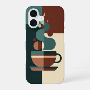Funda Para iPhone 16 Taza minimalista con vapor retro