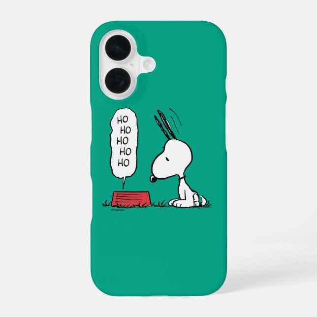 Funda Para iPhone 16 Tazón de comida de Snoopy Ho Ho Ho (Reverso )