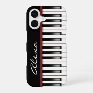 Funda Para iPhone 16 Teclado de piano con nombre personalizado
