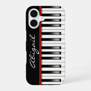 Funda Para iPhone 16 Teclado de piano con nombre personalizado