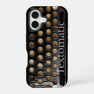 Funda Para iPhone 16 Teclas de máquina de escribir vintage texto o magi