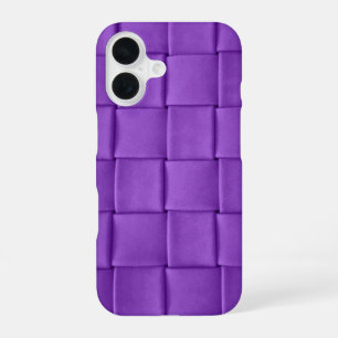 Funda Para iPhone 16 Tejido de encaje de cuero morado
