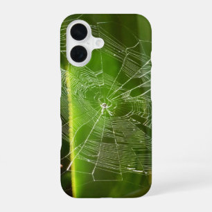 Funda Para iPhone 16 Telaraña en hojas tropicales Naturaleza