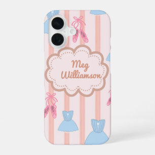 Funda Para iPhone 16 Tema Coquette Me encanta Ballet Nombre Personaliza
