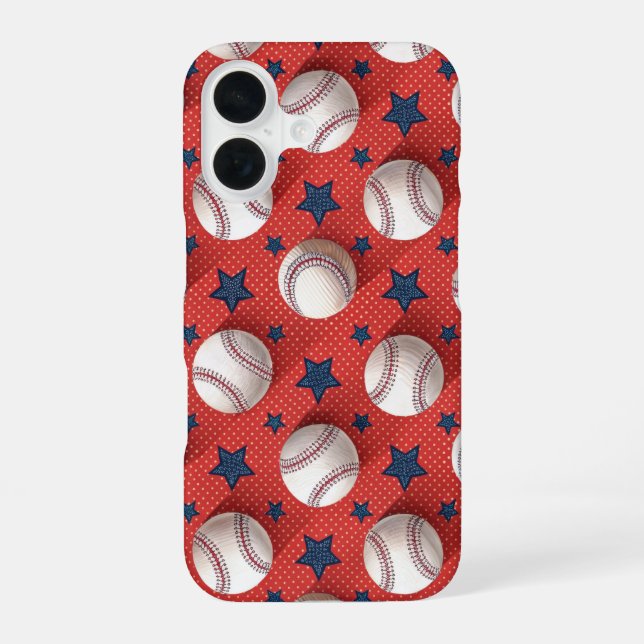 Funda Para iPhone 16 Tema de béisbol (Reverso )
