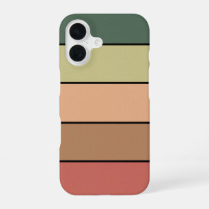 Funda Para iPhone 16 Terracota Verde Negro Marrón Sobre Papel Acuático