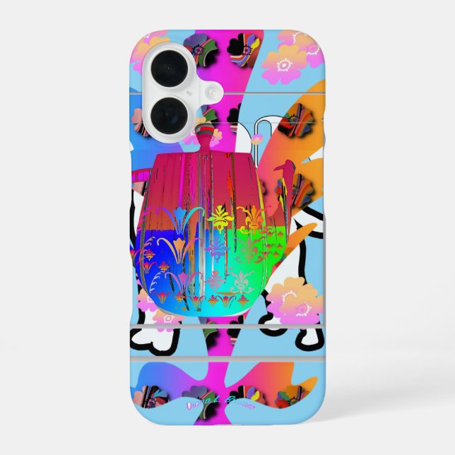 Funda Para iPhone 16 Tetera Floral (Reverso )