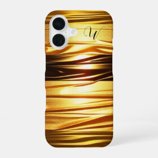 Funda Para iPhone 16 Texto Dorado Texturizado