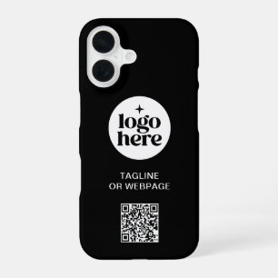 Funda Para iPhone 16 Texto personalizado del código QR Logo de la empre