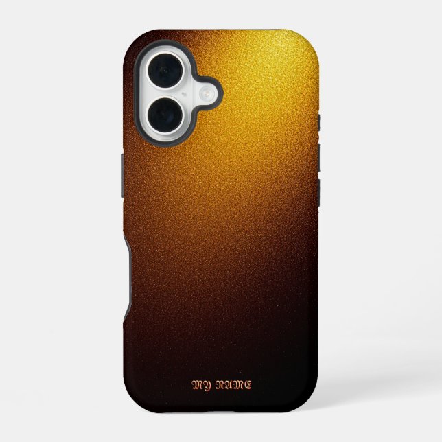 Funda Para iPhone 16 Textura de brillo dorado radiante (Reverso )