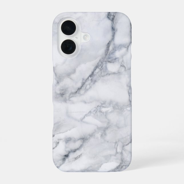 Funda Para iPhone 16 Textura de mármol blanco (Reverso )