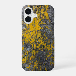 Funda Para iPhone 16 Textura de Piedra Mossy con acentos Amarillos