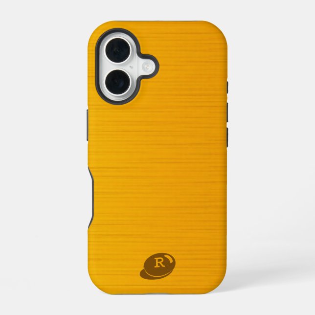 Funda Para iPhone 16 Textura dorada amarilla (Reverso )