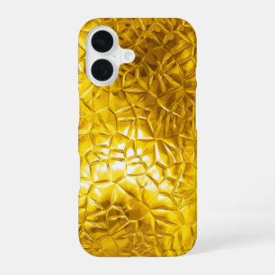 Funda Para iPhone 16 textura dorada brillante
