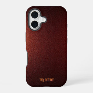 Funda Para iPhone 16 Textura Metálica Rojo Profundo