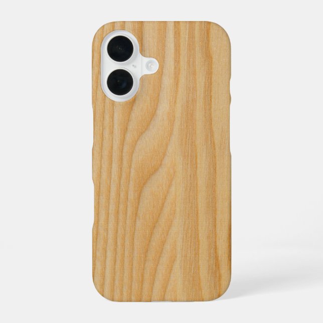 Funda Para iPhone 16 texturas de tablas de madera ligera (Reverso )