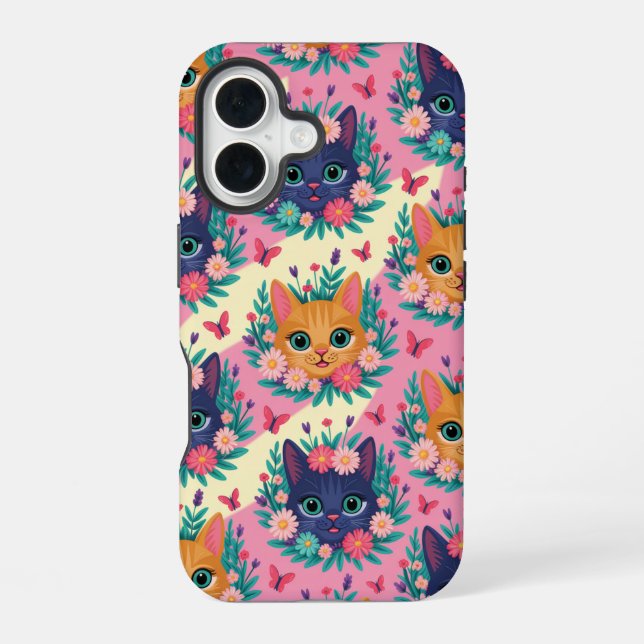 Funda Para iPhone 16 The Pastel Whiskers & Wildflowers (Reverso )