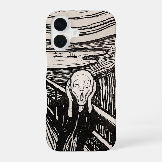Funda Para iPhone 16 The Scream – Edvard Munch – Custom Text  (Reverso )