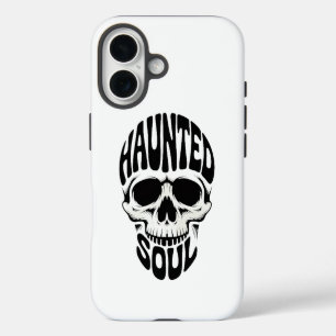 Funda Para iPhone 16 Tipografía de cráneo de alma embrujada