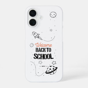 Funda Para iPhone 16 Tipografía de Regreso a la Escuela