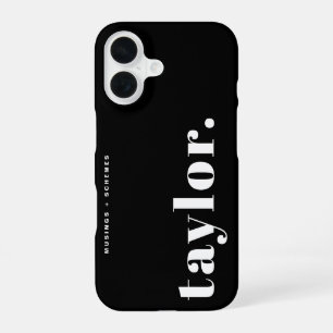 Funda Para iPhone 16 Tipografía Retro en Blanco y Negro Personalizada