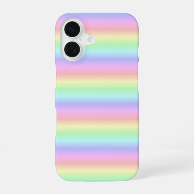 Funda Para iPhone 16 Tiras de arcoiris Pastel - patrón (Reverso )