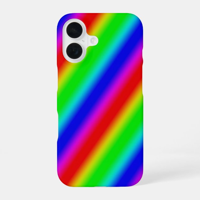Funda Para iPhone 16 Tiras de Arcoíris - Patrón (Reverso )