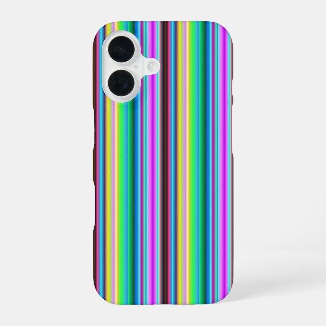 Funda Para iPhone 16 Tiras de Arcoíris - Patrón (Reverso )