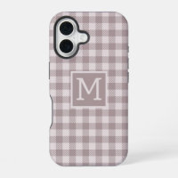 Toalla Monograma Beige Cuadro Búfalo Estilo Granja