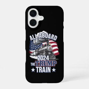 Funda Para iPhone 16 Todos a bordo del tren de Trump Trump 2024 Patriót