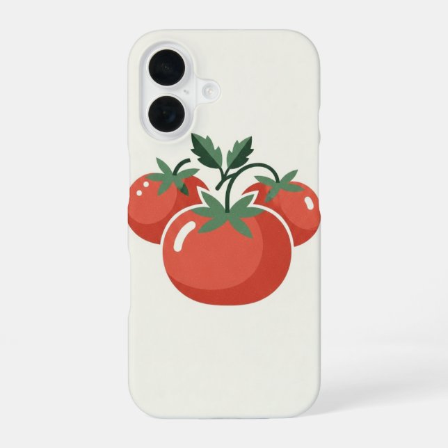 Funda Para iPhone 16 Tomates Estilizados Vintage (Reverso )