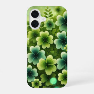Funda Para iPhone 16 Tonos de verde tréboles irlandeses