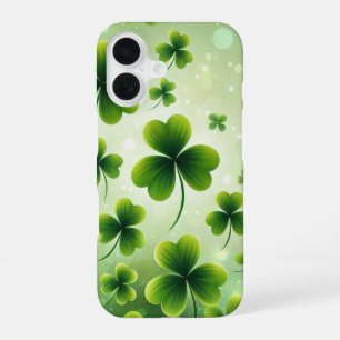 Funda Para iPhone 16 Tonos de verde tréboles irlandeses de trébol
