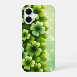 Funda Para iPhone 16 Tonos de verde tréboles irlandeses de trébol