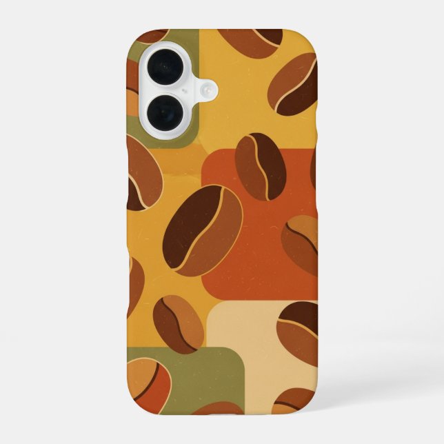 Funda Para iPhone 16 Tonos Retro Tierra Café Abstracto (Reverso )