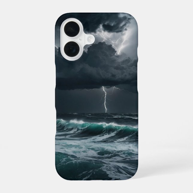 Funda Para iPhone 16 Tormenta sobre el mar (Reverso )
