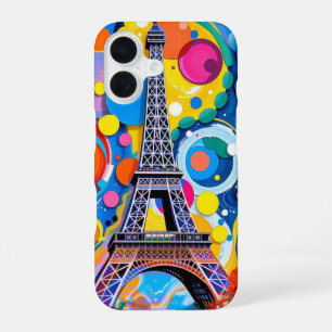 Funda Para iPhone 16 Torre Eiffel Pop Art