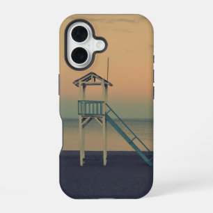 Funda Para iPhone 16 Torre Retro Beach Lifeguard Tower Sunset