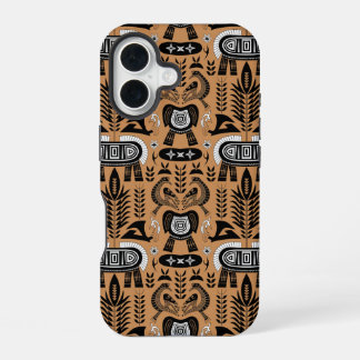 Funda Para iPhone 16 Tótem del patrimonio cultural - Patrón de animales