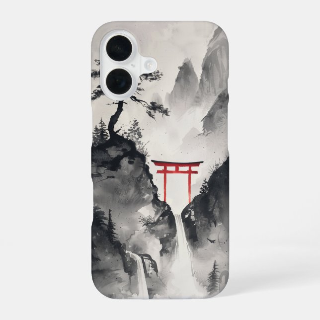 Funda Para iPhone 16 Tranquilo escenario de montaña (Reverso )
