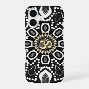 Funda Para iPhone 16 Tribal Black+White Om Symbol Device Case