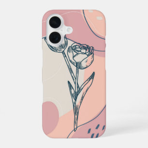 Funda Para iPhone 16 Tulip Floral minimalista